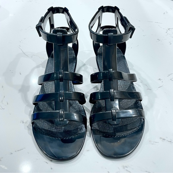 MARC JACOBS | Rubber Gladiator Jelly Sandals in Black | Size 7 | IT 37 - Picture 3 of 15